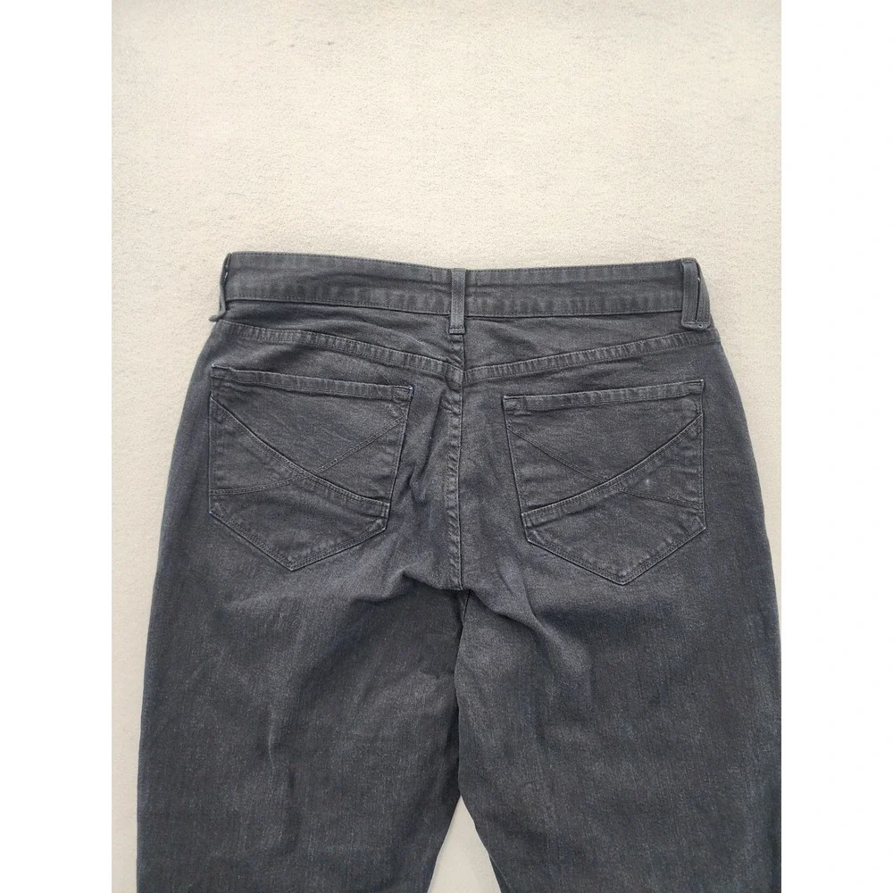 NYDJ Marilyn Straight‎ Leg Jeans Black Faded Stretch Denim Women's Size 14 Pants